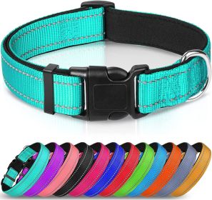Reflective Dog Collar; Soft Neoprene Padded Breathable Nylon Pet Collar Adjustable for Medium Dogs (Color: navy blue, size: Medium (Pack of 1))