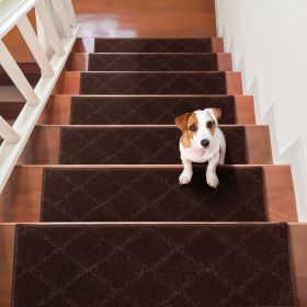 Stair Treads, Stairs Carpet Non Slip 9" x 28", Indoor Stair Runner for Wooden Steps (Color: Brown)